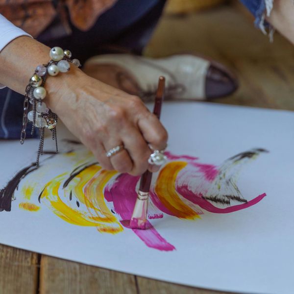 Abstract blur of a person in motion during a practice.
